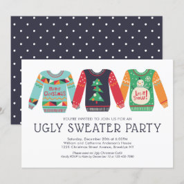 Tacky Ugly Sweater Christmas Retro Holiday Party Einladung