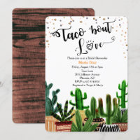 Taco 'À propos d'amour Cactus Invitation de la dou