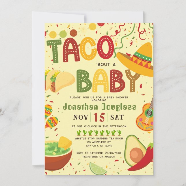 Taco A propos de Baby Spanish Invitation (Devant)