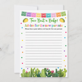 Taco Baby Shower Advice for the Parents Game Hinweiskarte