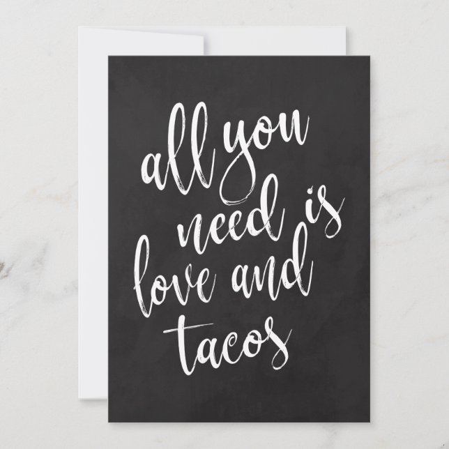 Taco Bar erschwingliches Chalkboard Hochzeitszeich (Vorderseite)
