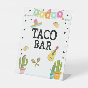 Taco Bar Mexican Food Cactus Fiesta Table Sign Sockelschild
