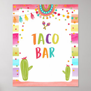 Taco-Bar Mexican Food Kaktus-Festtafel-Schild Poster