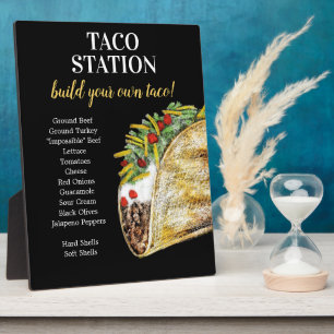 Taco Bar Sign für Food Station Fotoplatte
