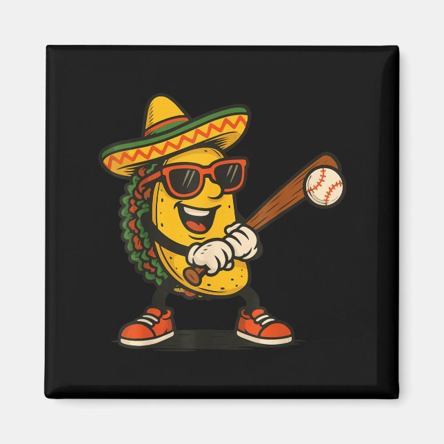 Taco Baseball Cinco de Mayo  Magnet (Vorne)