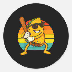 Taco Baseball Cinco de Mayo  Runder Aufkleber