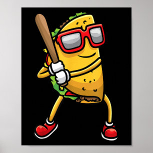 Taco Baseball Mexican Cinco De Mayo Kinder m Poster