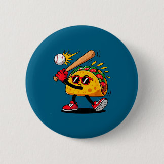 Taco baseball mexican cinco de mayo men kids  button