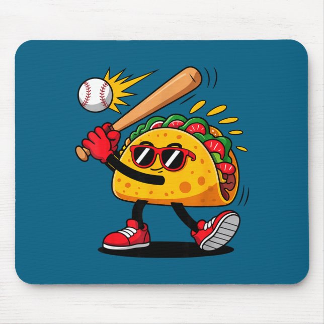Taco baseball mexican cinco de mayo men kids  mousepad (Vorne)