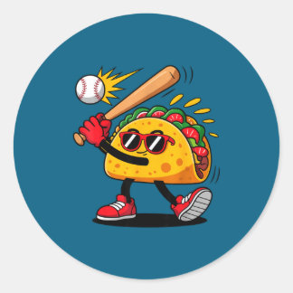 Taco Baseball mexikanisch Cinco de Mayo Männer Kin Runder Aufkleber