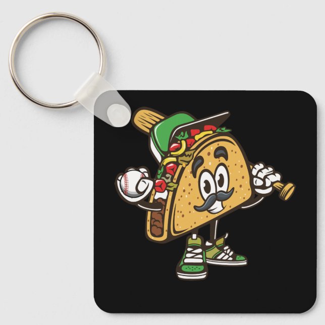 Taco Baseball Softball Tacos Mexican Festi Schlüsselanhänger (Vorderseite)