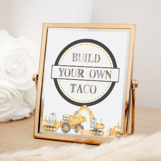 Taco-Bau-LKW-Tischparty-Schild Fotodruck