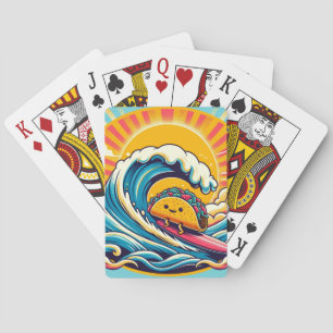 Taco beim Surfen Spielkarten