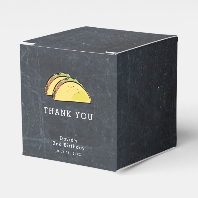 Taco Black Chalkboard Vielen Dank Geschenkschachtel (Vorderseite)