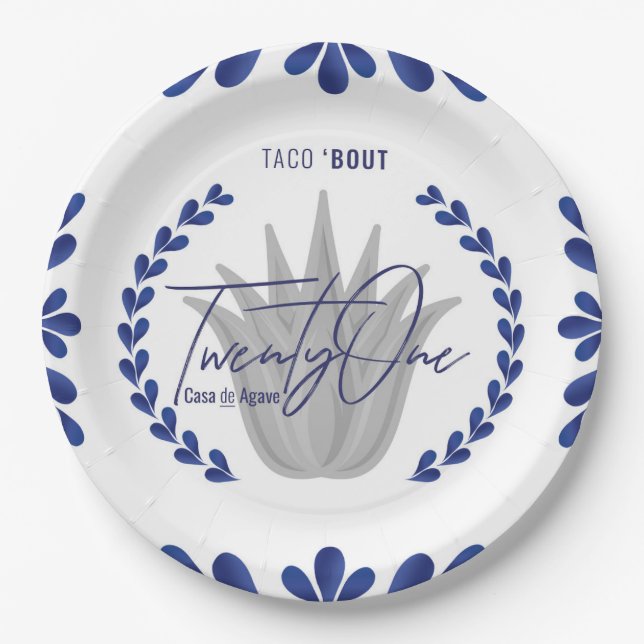 Taco' Bout 21 | Teller von blauem Tequila-Papier (Vorderseite)