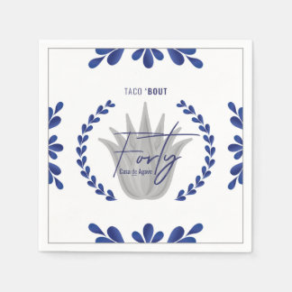 Taco' Bout 40 | Blau/Silbertequila Napkins Serviette