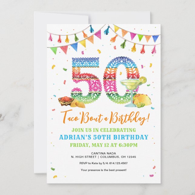 Taco Bout, 50e anniversaire Invitation (Devant)