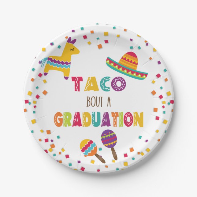 Taco Bout a Abschluss Plate - weiß Pappteller (Vorderseite)