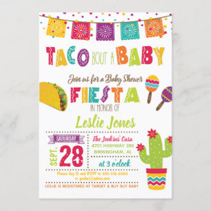 Taco Bout a Baby Baby shower Invitation - Blanc
