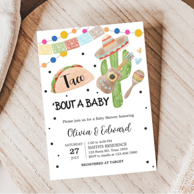 Taco Bout A Baby Cactus Baby Shower Einladung (Fiesta Cactus Baby Shower Invitation)