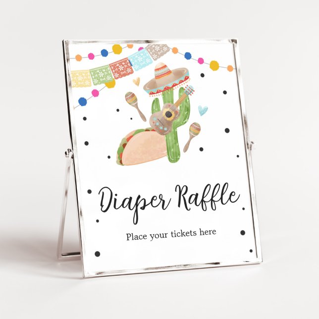 Taco Bout a Baby Cactus Diaper Raffle Poster (Fiesta Cactus Baby Shower Diaper Raffle Sign)