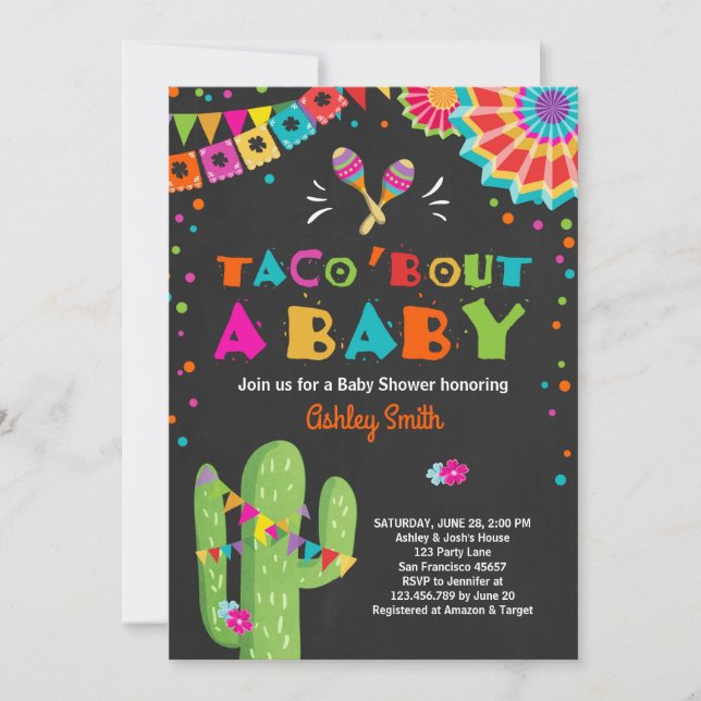Taco Bout a Baby Fiesta Baby shower invitation (Devant)