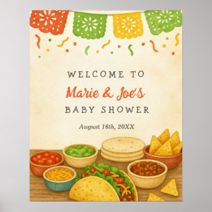 Taco Bout A Baby Fiesta Baby shower Welcome Poster