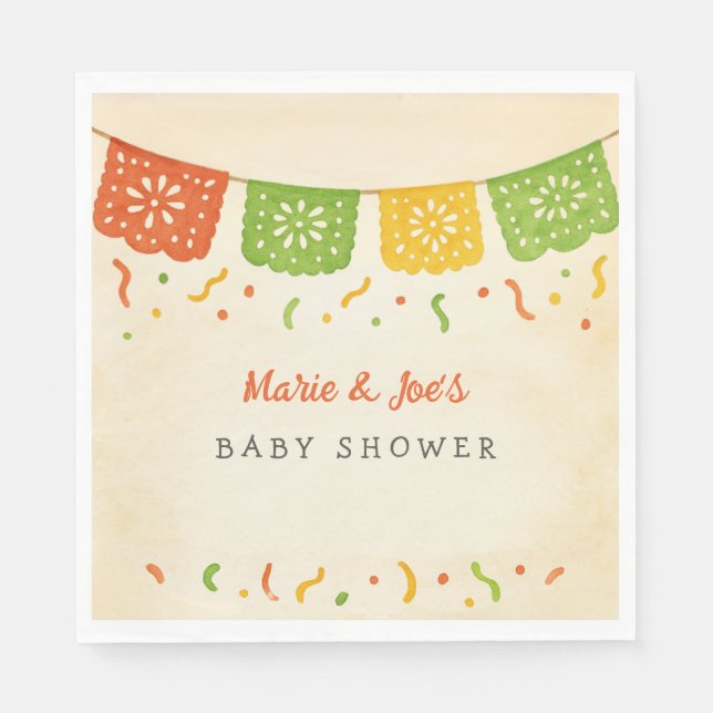 Taco Bout A Baby Fiesta Babydusche Napkins Serviette (Vorderseite)