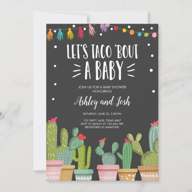Taco Bout a Baby Fiesta Invitation à la douche (Devant)