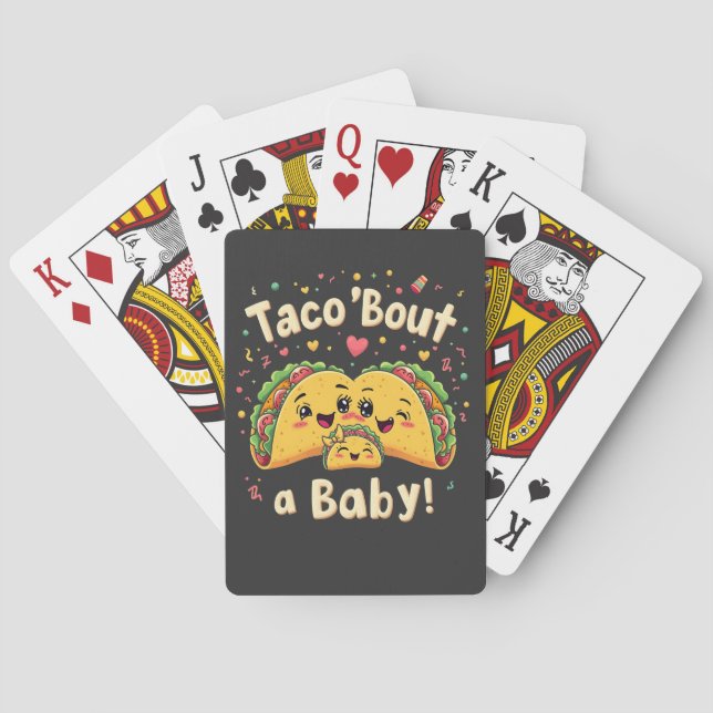 Taco 'Bout a Baby Pregnancy Tao Cinco De Mayo Spielkarten (Rückseite)