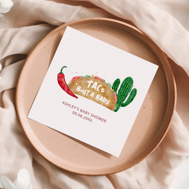 Taco 'Bout a Baby Shower Fiesta Personalisiert Serviette (Von Creator hochgeladen)