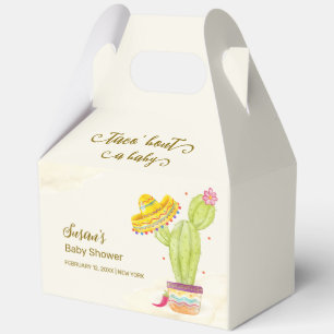 Taco 'Bout A Baby Watercolor Cactus Baby Shower Geschenkschachtel