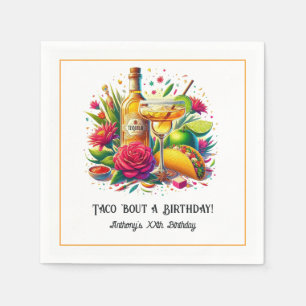 „Taco ’Bout a Birthday“ Tequila- und Margarita-Par Serviette