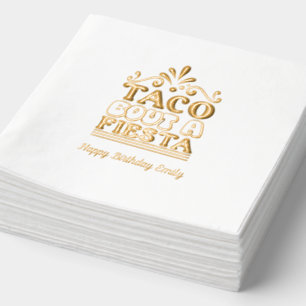 Taco Bout a Fiesta Goldene Fossilien Servietten Mit Folie