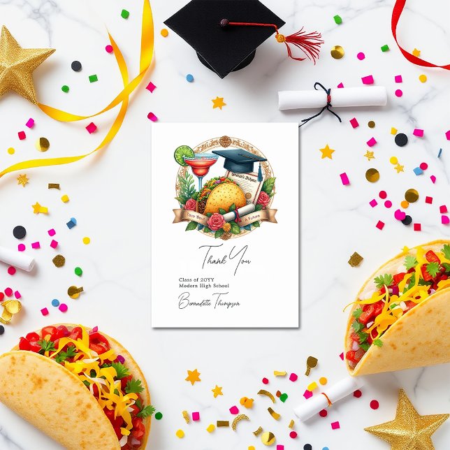 Taco "Bout a Future Abschluss Dankeskarte (Taco ‘Bout a Future Graduation Thank You Card)