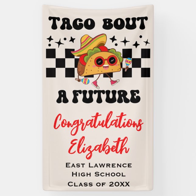 Taco Bout a Future Fiesta Abschluss Banner (Vertikal)
