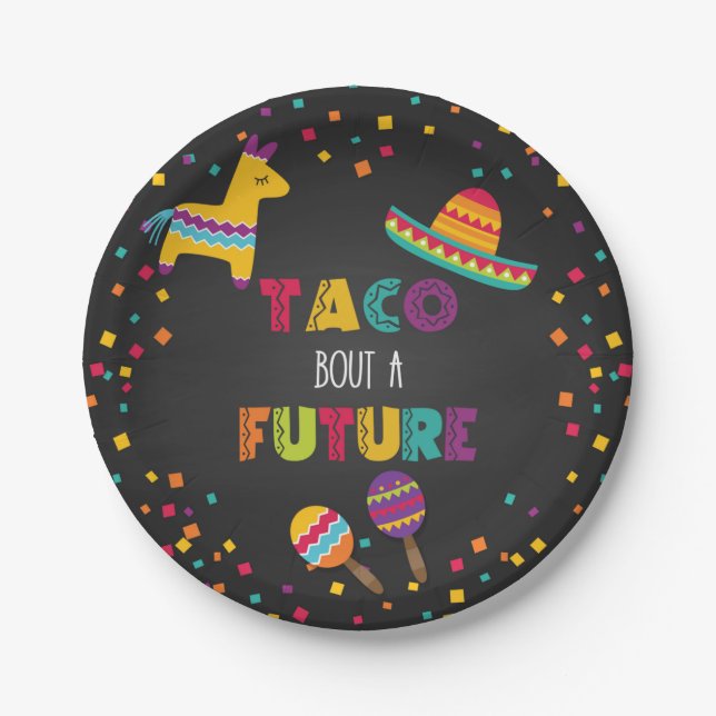 Taco Bout a Future Fiesta Abschluss Plate Pappteller (Vorderseite)