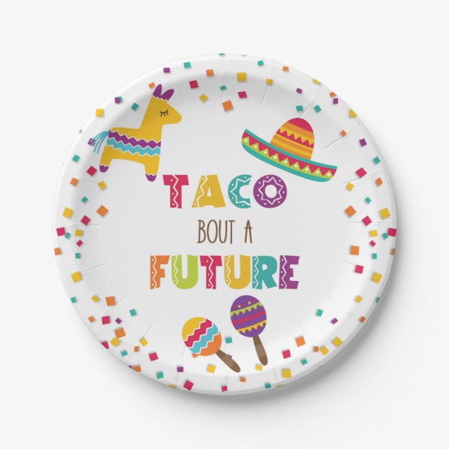 Taco Bout a Future Fiesta Abschluss Plate - weiß Pappteller (Vorderseite)