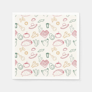 Taco Bout a Future Fiesta Doodle Abschluss Serviette
