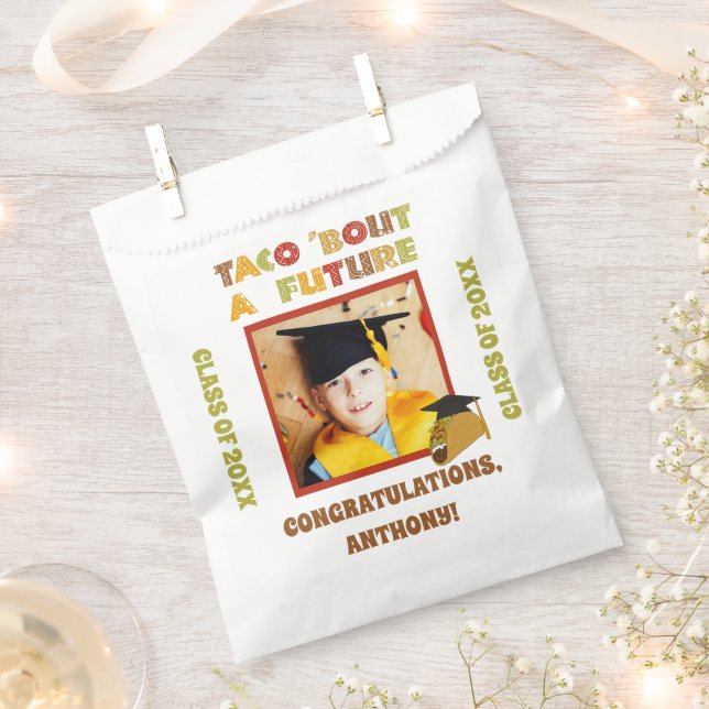 Taco Bout a Future Foto Graduation Party Geschenktütchen (Ausgeschnitten)