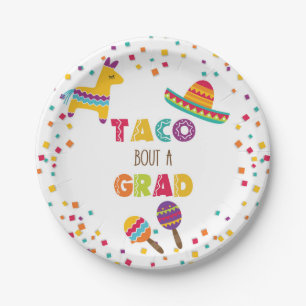 Taco Bout a Grad Fiesta Abschluss Plate - White Pappteller