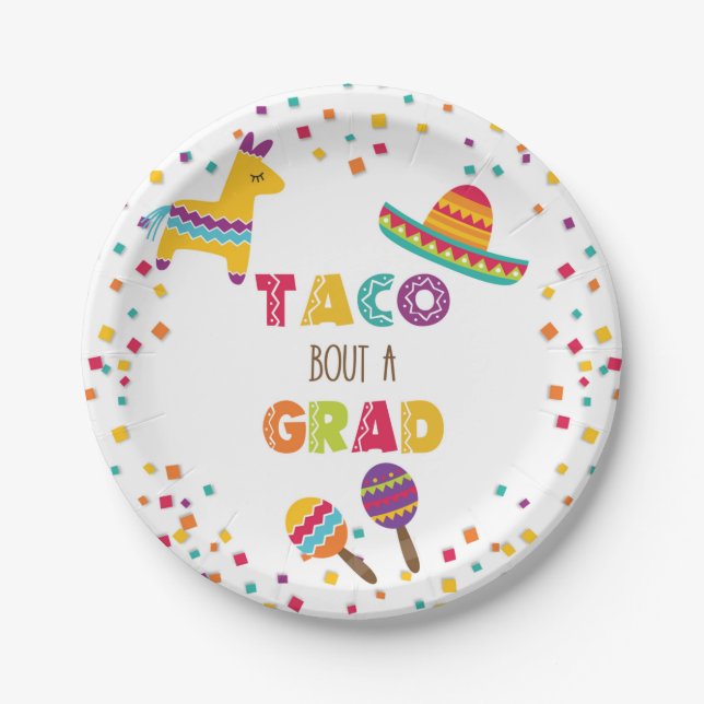 Taco Bout a Grad Fiesta Abschluss Plate - White Pappteller (Vorderseite)