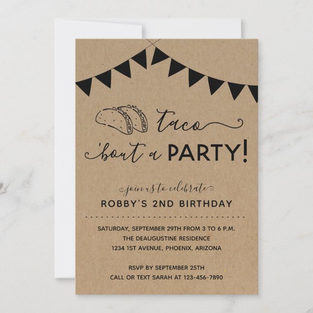 Taco 'Bout a Party Anniversaire Invitation (Devant)