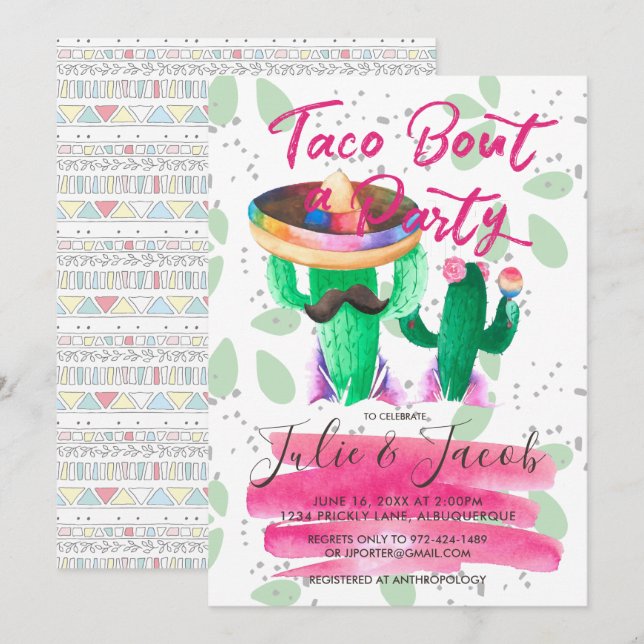 Taco Bout A Party Einladung (Vorne/Hinten)
