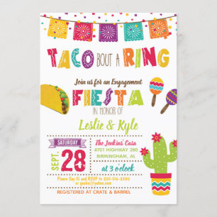 Taco Bout a Ring - Engagment/Paare Dusche weiß Einladung