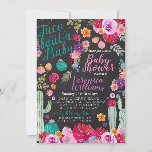 Taco Bout Amour Baby shower Invitation (Devant)