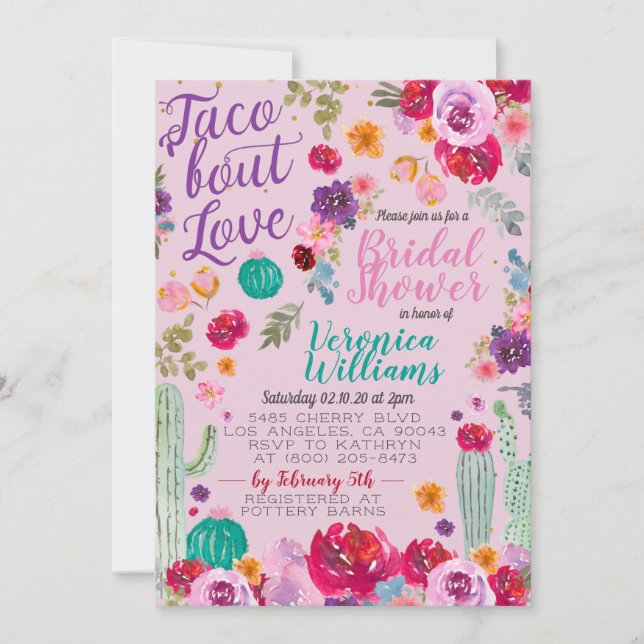 Taco Bout Amour Nuptiale Douche Invitation (Devant)