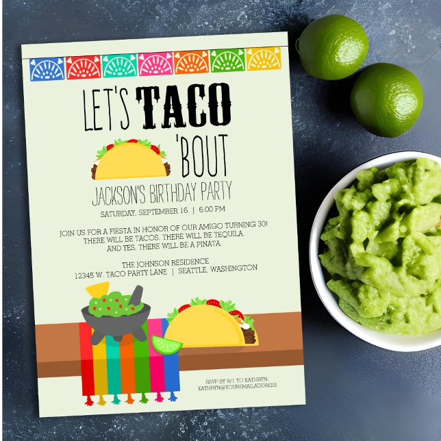 Taco 'Bout Anniversaire Fête Invitation (Créateur téléchargé)