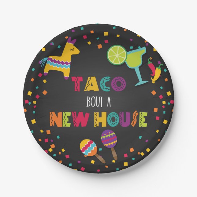 Taco Bout ein neues Hausschild Pappteller (Vorderseite)