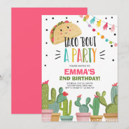 Taco Bout ein Party Girl Pink Fiesta Geburtstagska Einladung